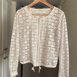 Floral bomber see through jacket